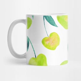 Watercolor cherries - yellow and green Mug